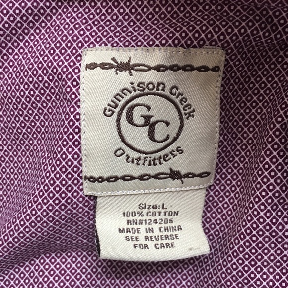 Gunnison Creek Outfitters Shirts Mens Cowboy Western Maroon Plaid
